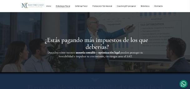 Página de Estrategia Fiscal de Martínez Cano & Asociados