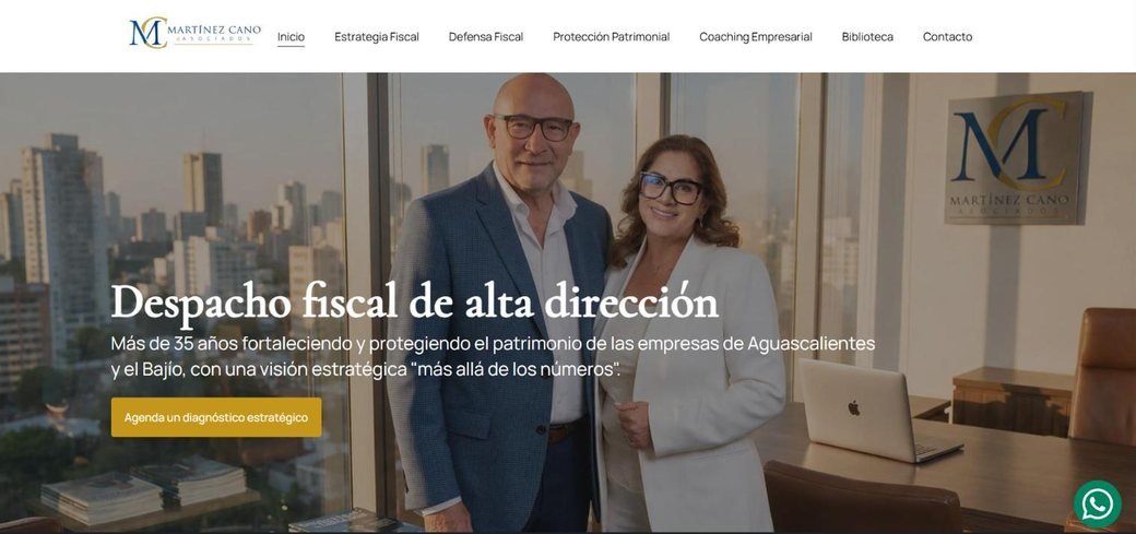 Portada del sitio de Martínez Cano & Asociados