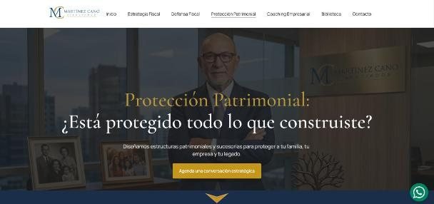 Página de Protección Patrimonial de Martínez Cano & Asociados