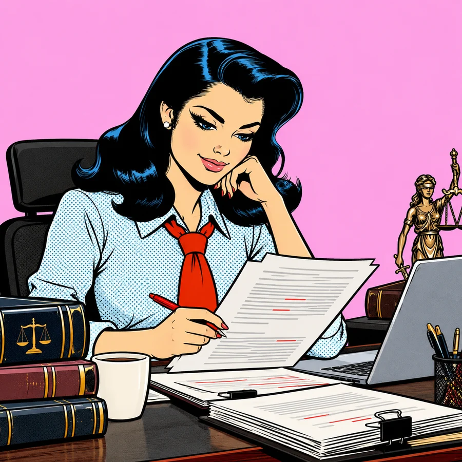 Asistente Legal trabajando en su escritorio